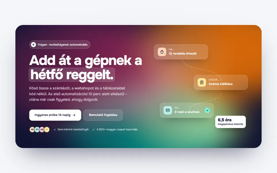 CTA – animált gradiens-mesh banner – előnézet