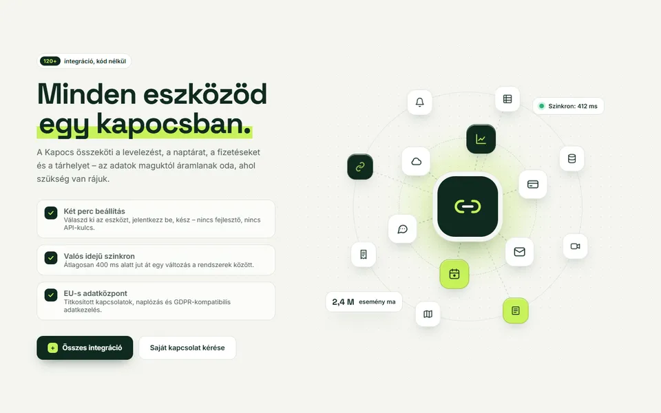 Integrációs pálya – keringő ikonok hubbal – előnézet