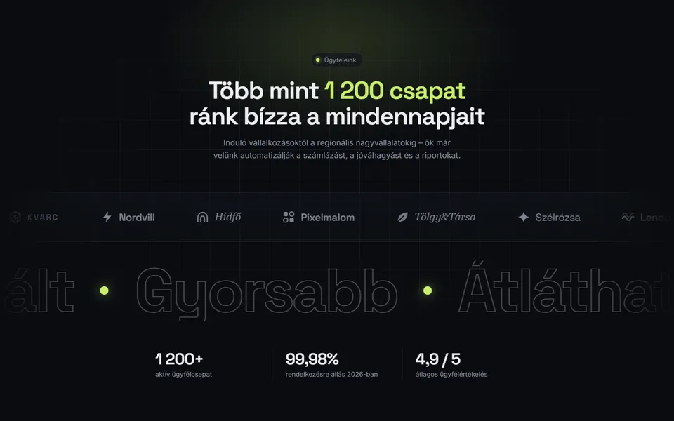 Logó-marquee – „Ők már velünk dolgoznak” sáv – előnézet