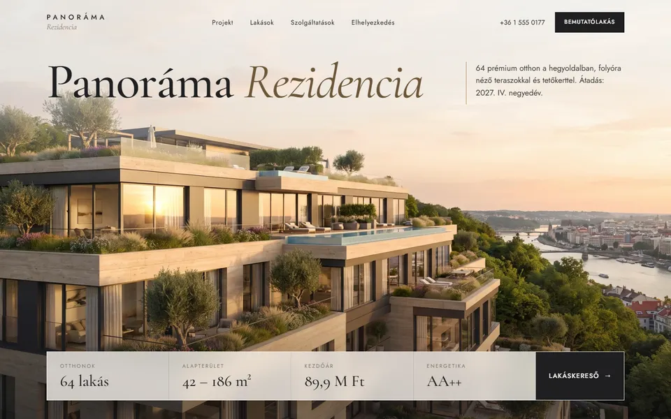 Panoráma Rezidencia – prémium lakópark landing – előnézet