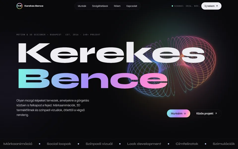 Kerekes Bence – motion designer portfólió – előnézet