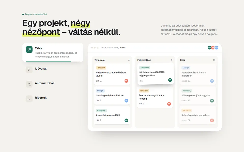Folyam – termékbemutató auto-váltó fülekkel – előnézet